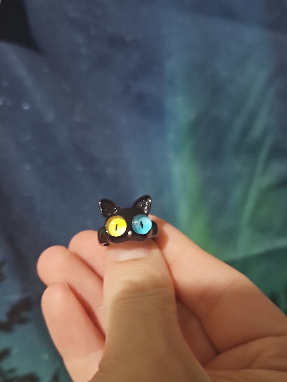 Whimsical Black Cat Ring Size 6